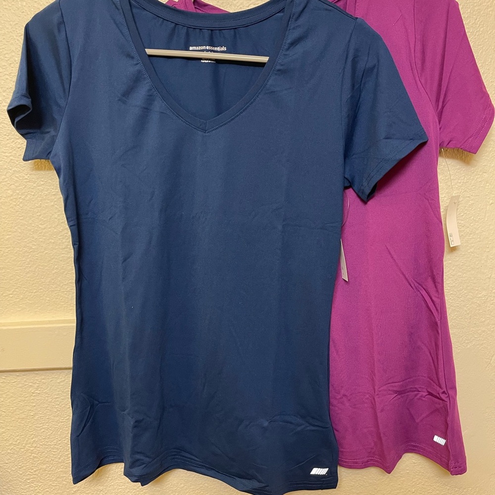 Amazon Essentials Women's Short Sleeve Tees - Navy and Purple